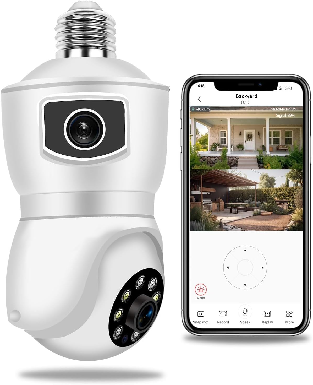 Smart WiFi Light Bulb Security Camera
