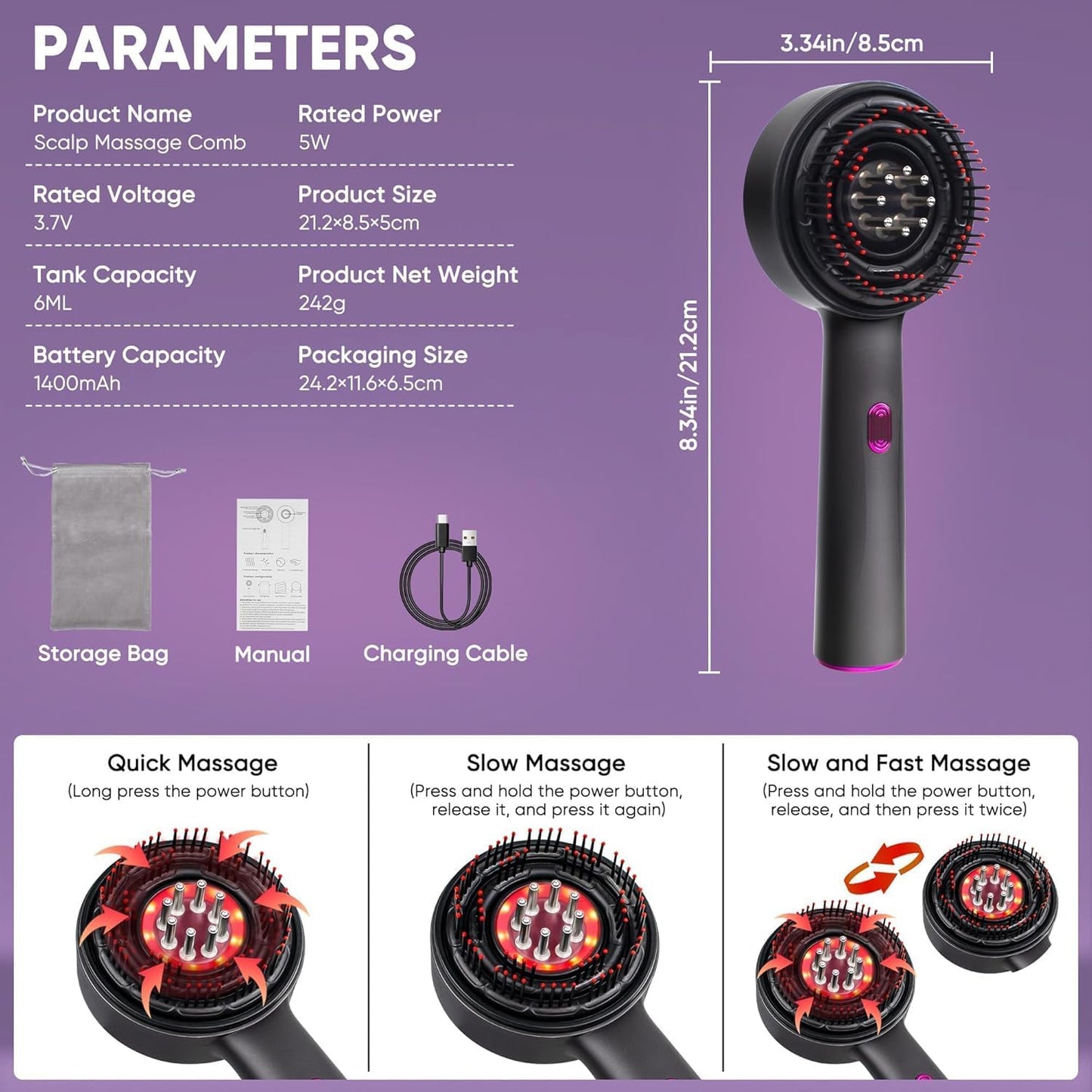 Electric Scalp Massager Comb